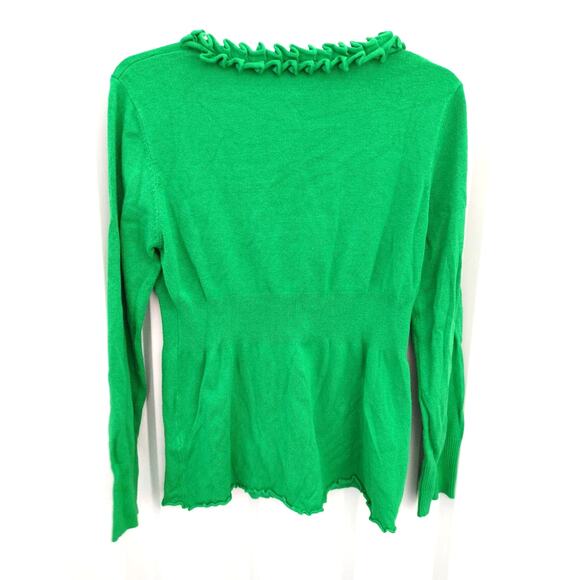 VILA Milano Vneck Sweater Pullover Green Large - Picture 3 of 4